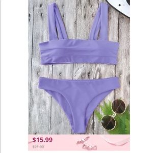 Zaful NWT purple bandeau bikini swimsuit